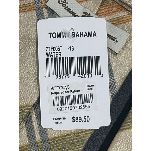 Tommy Bahama NWT Hand Sewn Woven Silk Tie Beige/Green/Orange/Blue Plaid Italy - Picture 4 of 7